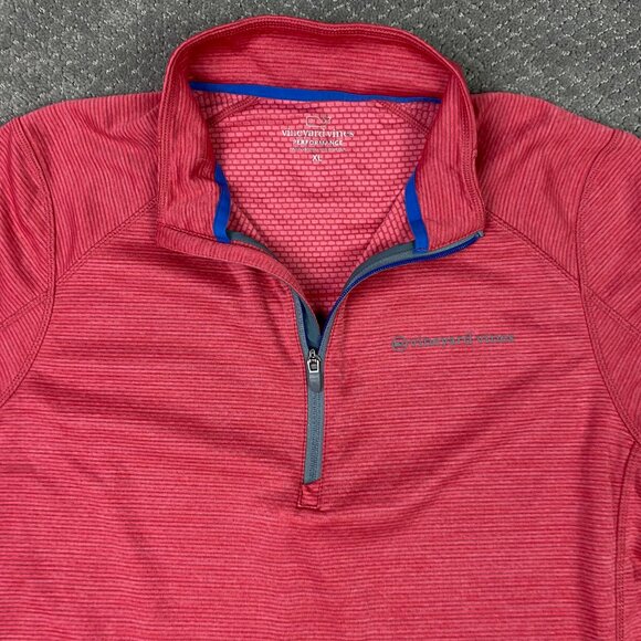 Vineyard Vines 1/4 Zip Pullover Men's XL Red Pink Sankaty Performance Golf - Picture 4 of 13